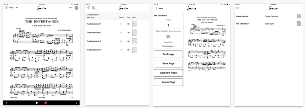 Estel Tech Anywhere in Practice: Spartito is an app for scrolling sheet music.