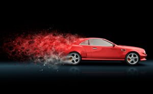 Fast Red Car Represtenting How Low-Code Application Development Tools Can Accelerate Digital Transformation | Estel Tech
