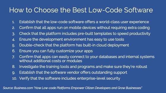 Criteria for Evaluating Low-Code Software | Estel Tech