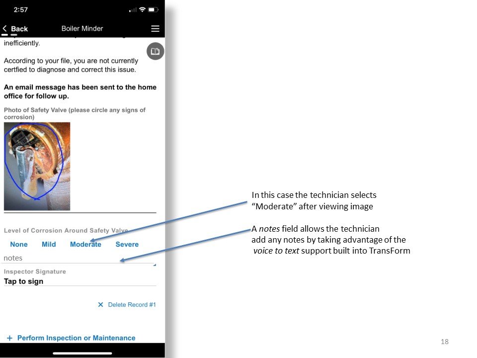 Technicians can use mobile apps