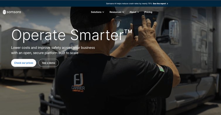 Samsara’s platform banner.