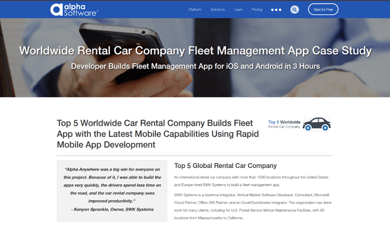 Estel Tech mobile promotional graphic showing the fleet management app case study.