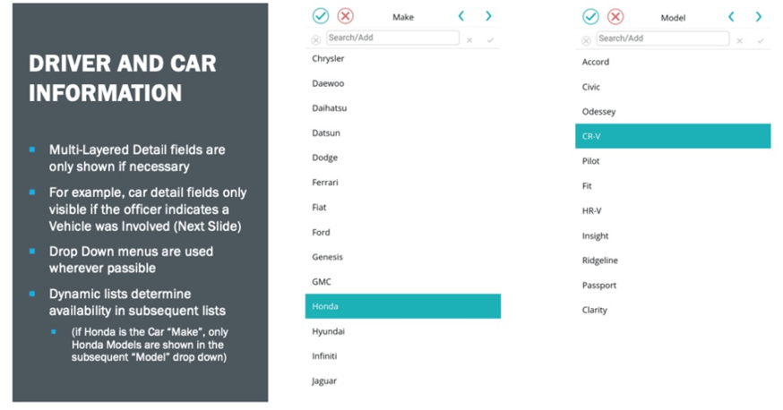 Estel Tech Transform Police Report Software interface