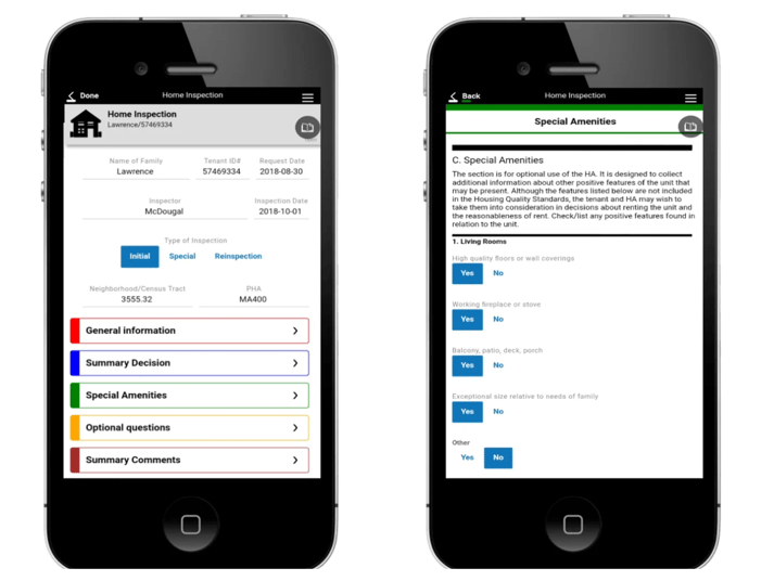 Estel Tech Transform home inspection app interface