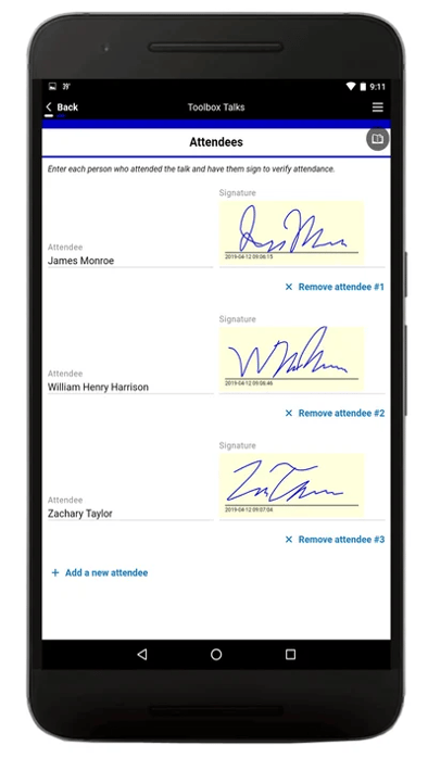 A toolbox app by Estel Tech Transform showing digital signatures